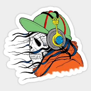 Death listening to music Sticker